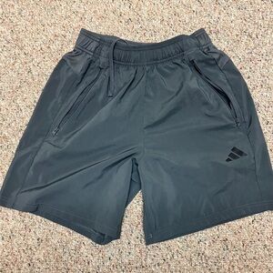 Adidas Gray Athletic Shorts with Drawstring Waistband.